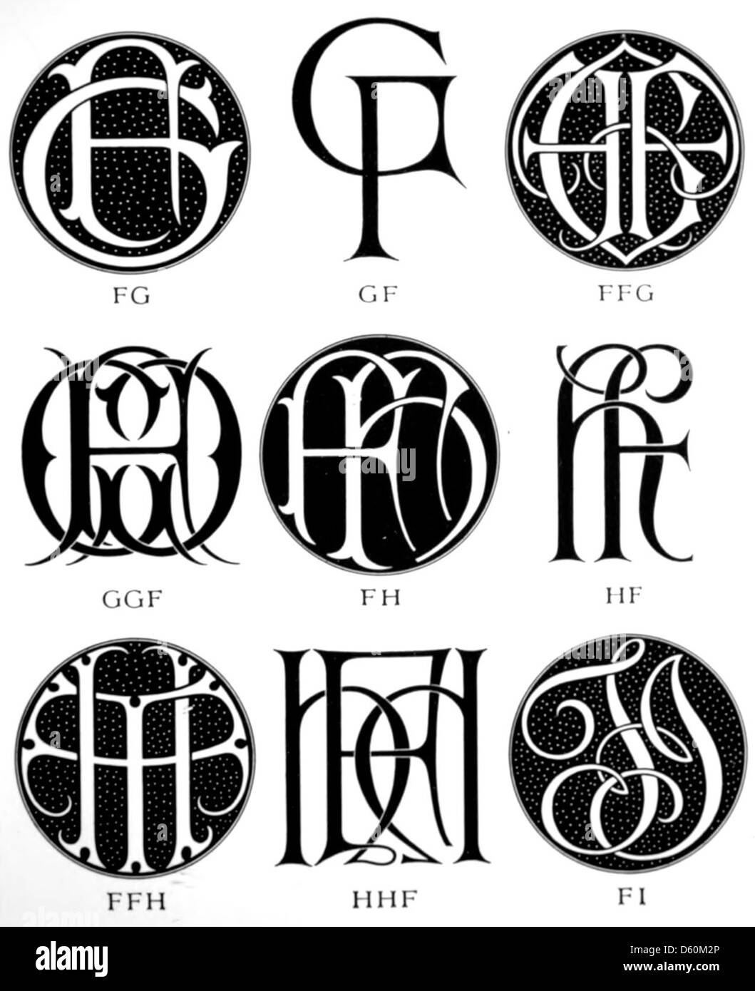 This 1906 image showcases a collection of monograms and ciphers ...