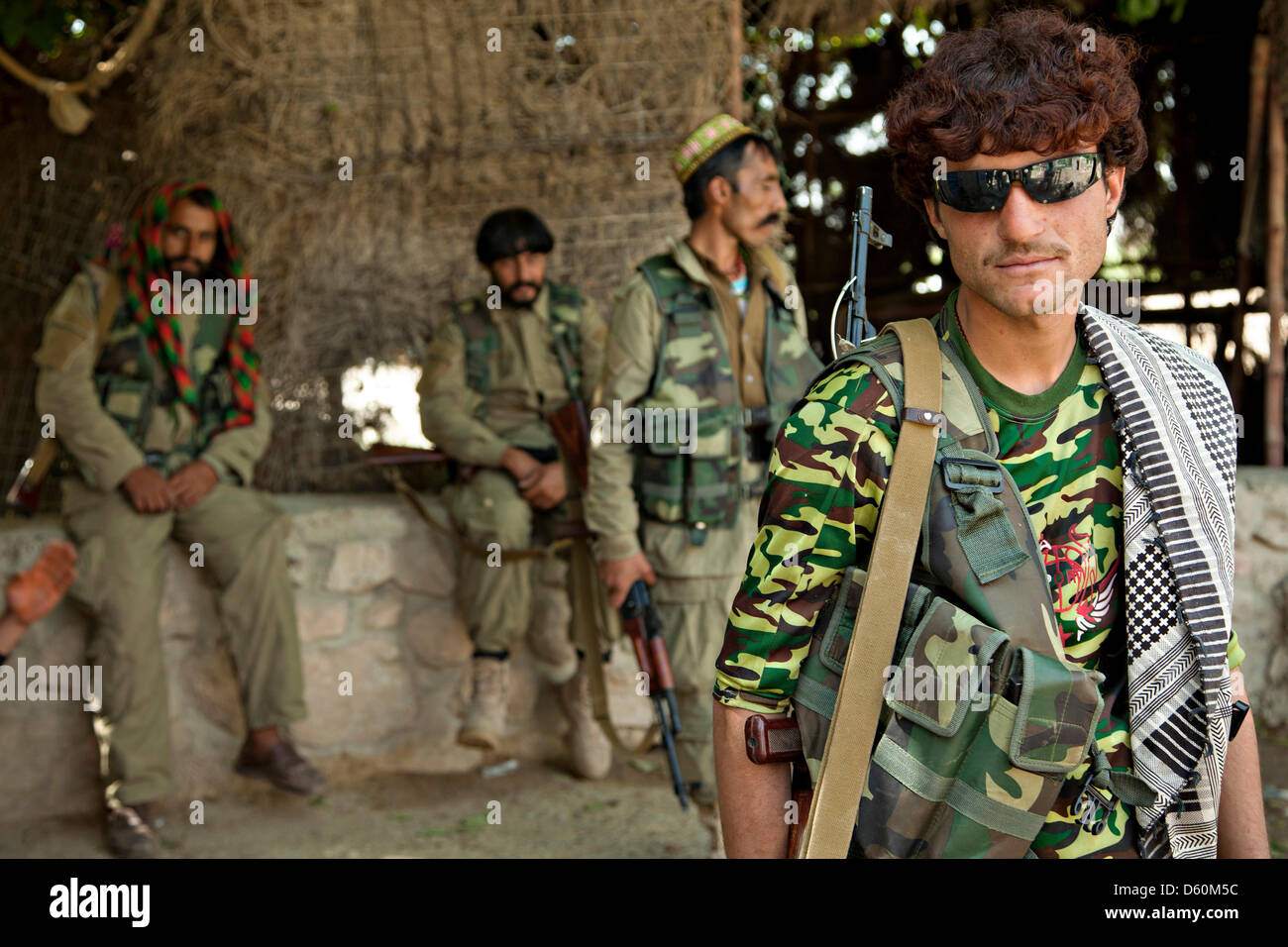 Afghan Local Police arrive with US Marine Special Operations forces to