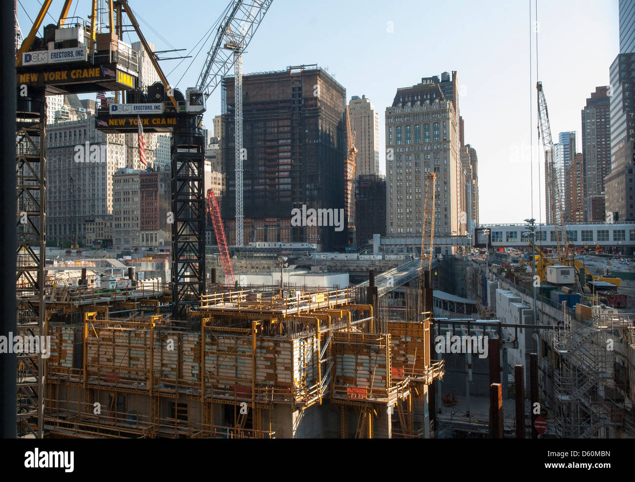 Construction site at GROUND ZERO, Manhattan, New York City, New York, United States of America, USA, PublicGround Stock Photo
