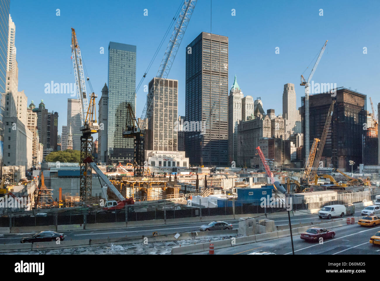 Construction site at GROUND ZERO, Manhattan, New York City, New York, United States of America, USA, PublicGround Stock Photo
