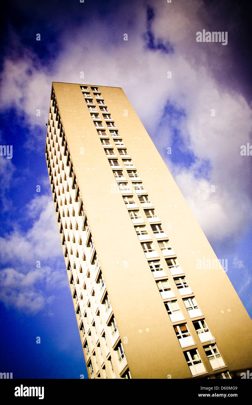 Typical high rise tower block Glasgow Stock Photo