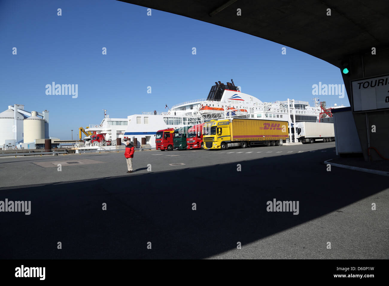 Calais dock Ferry Terminal France Stock Photo