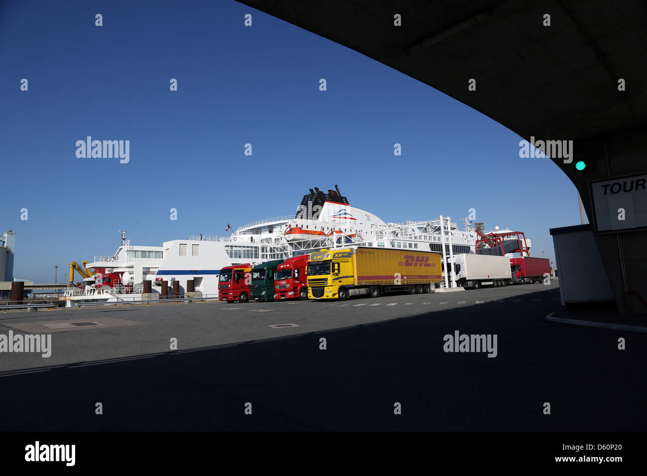 Calais dock Ferry Terminal France Stock Photo