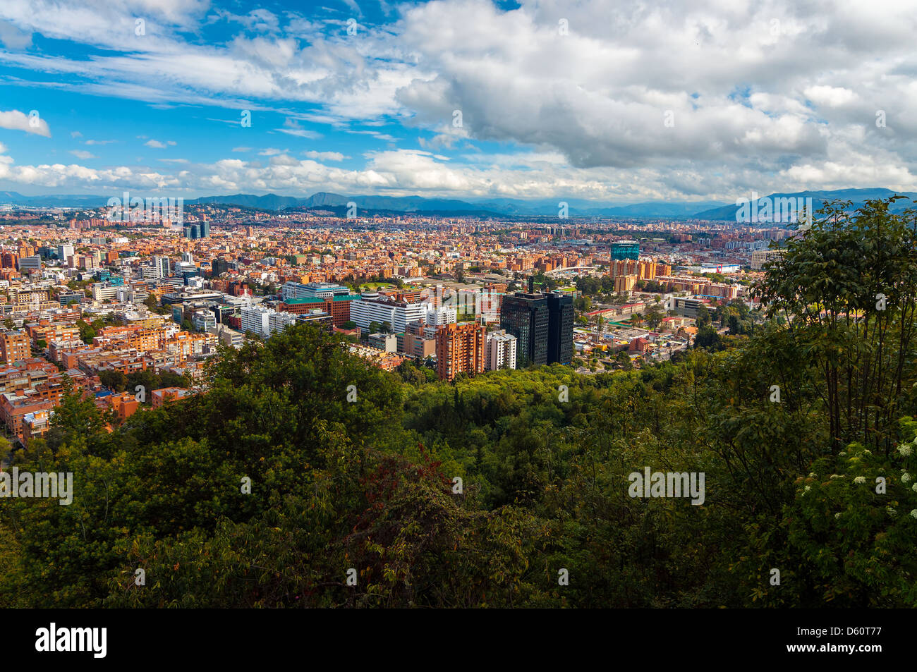 View of Bogota, Colombia sprawling out to the north Stock Photo