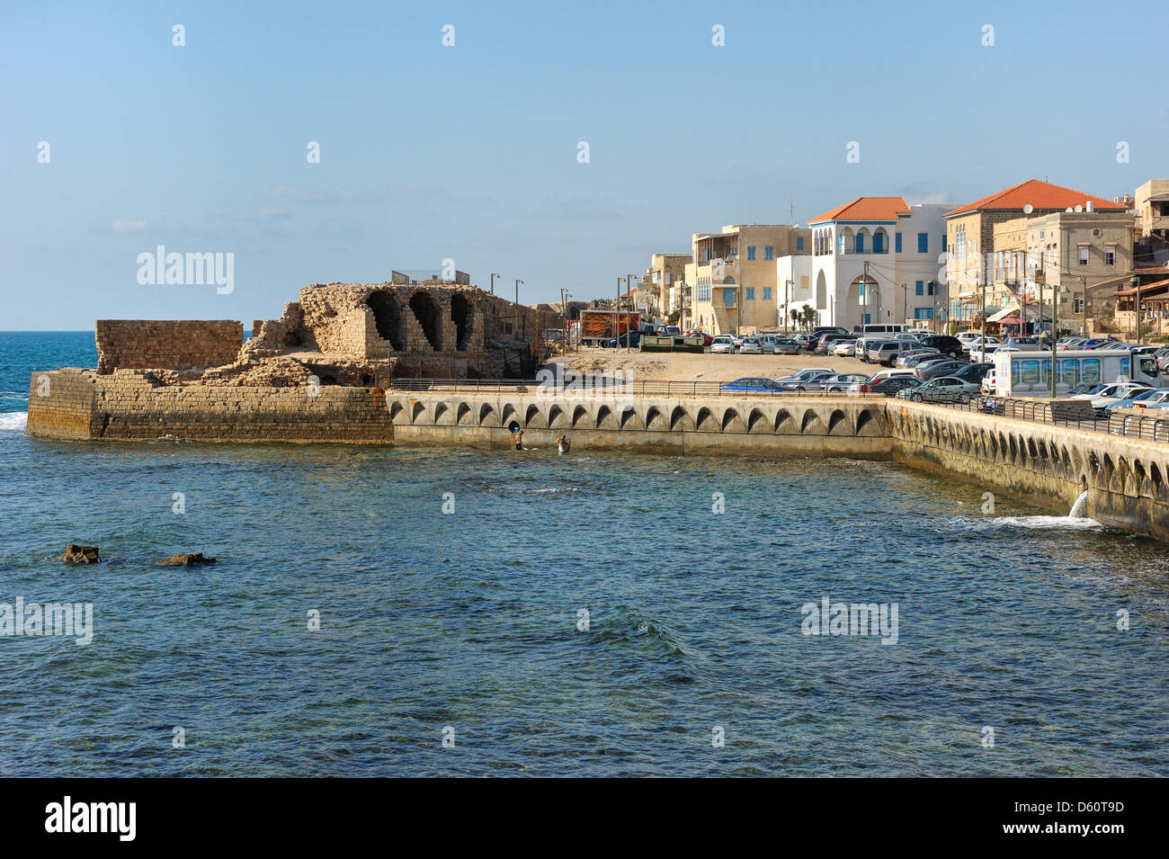 Remains of fortress walls of the Acre Stock Photo