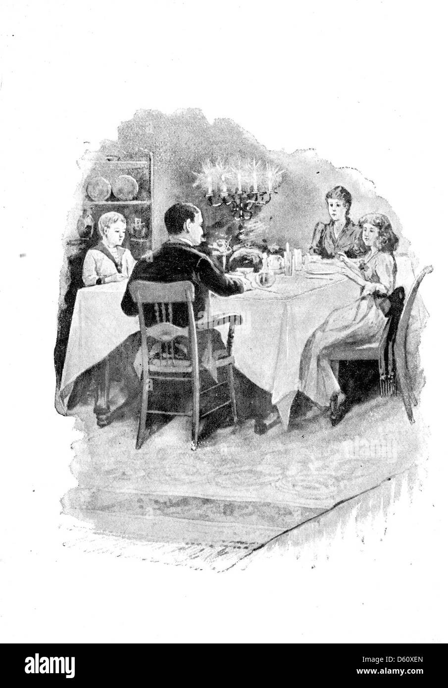 A Christmas greeting 1892 Stock Image