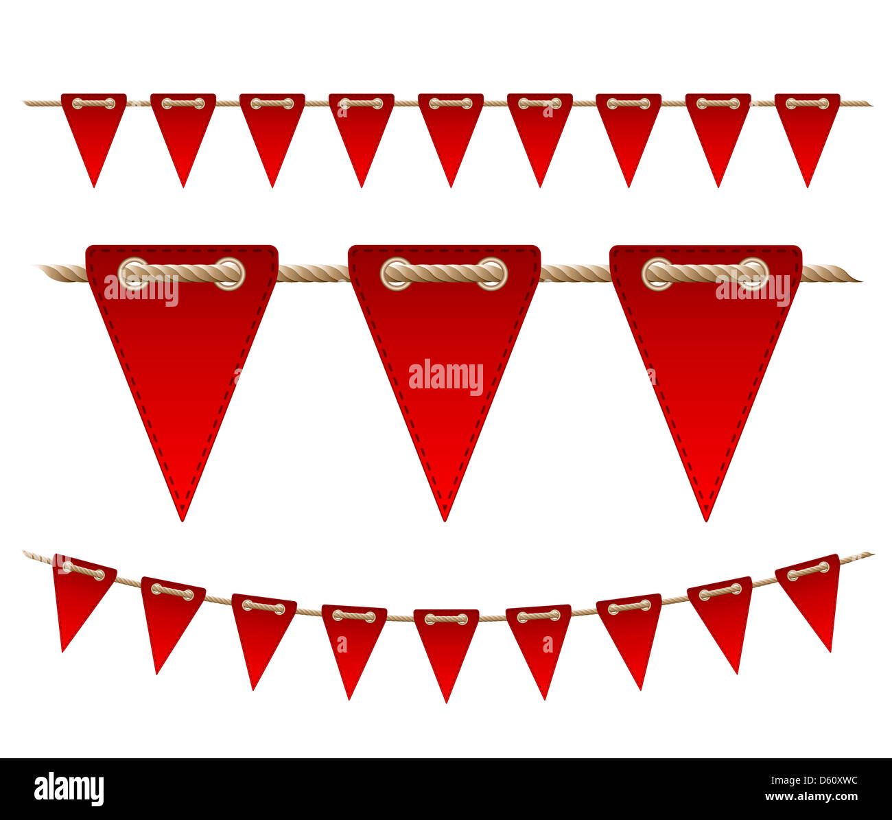 Festive red flags on white background Stock Photo Alamy