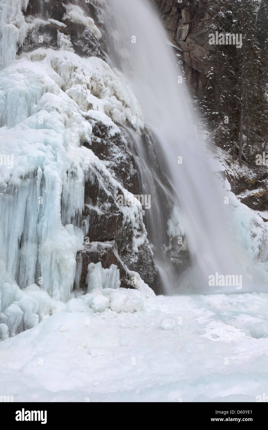 Austria. The Krimml waterfalls in the National Park Hohe Tauern. Lower falls. Stock Photo