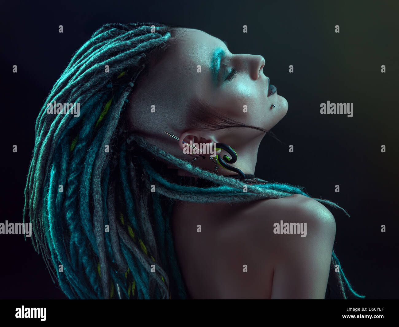 Young woman with dreadlocks Stock Photo