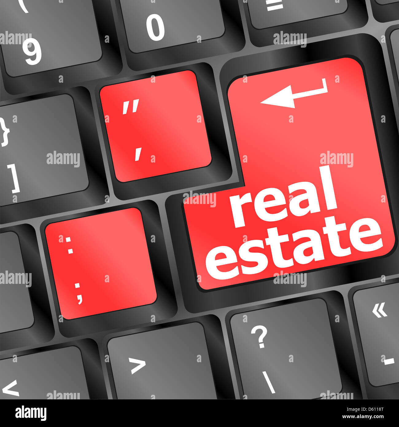 Computer keyboard with real estate key Stock Photo Alamy