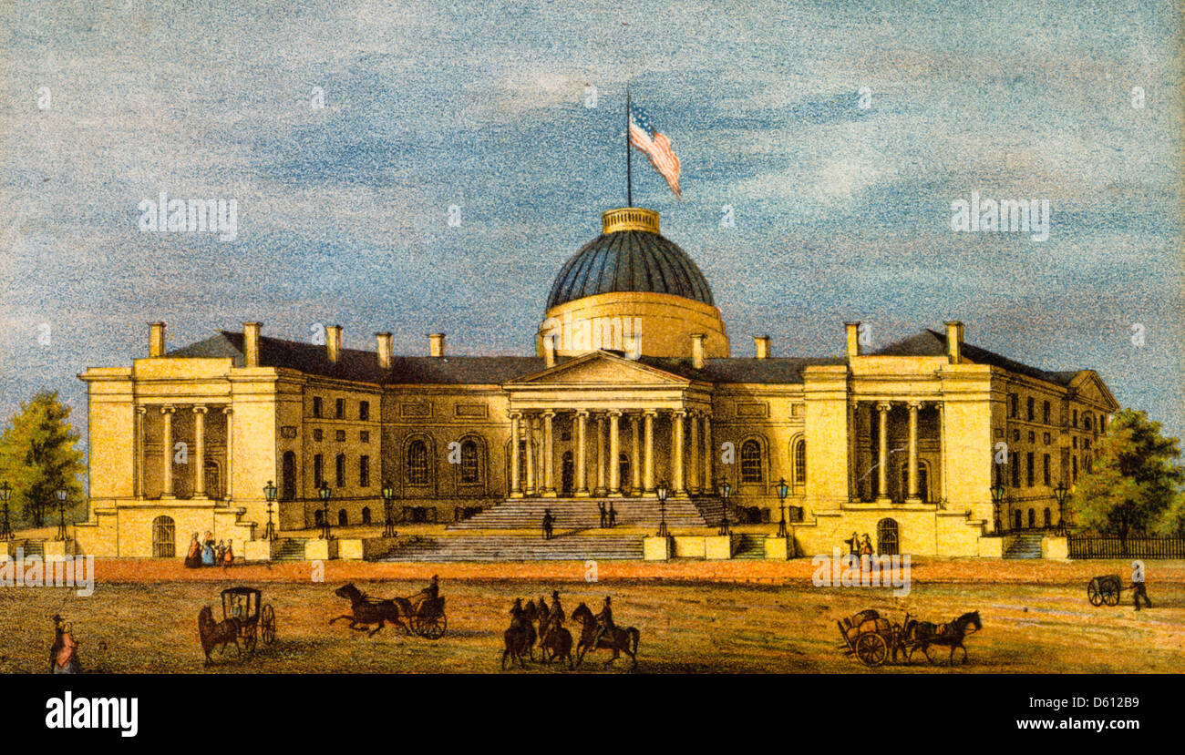City Hall - Washington - an exterior view of City Hall, Washington, D.C., circa 1866 Stock Photo