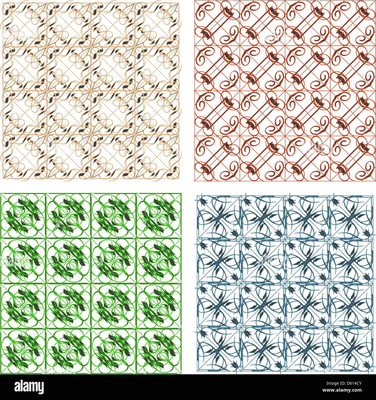 Slimdeck Pattern Seamless Damask seamless pattern set Stock Photo - Alamy