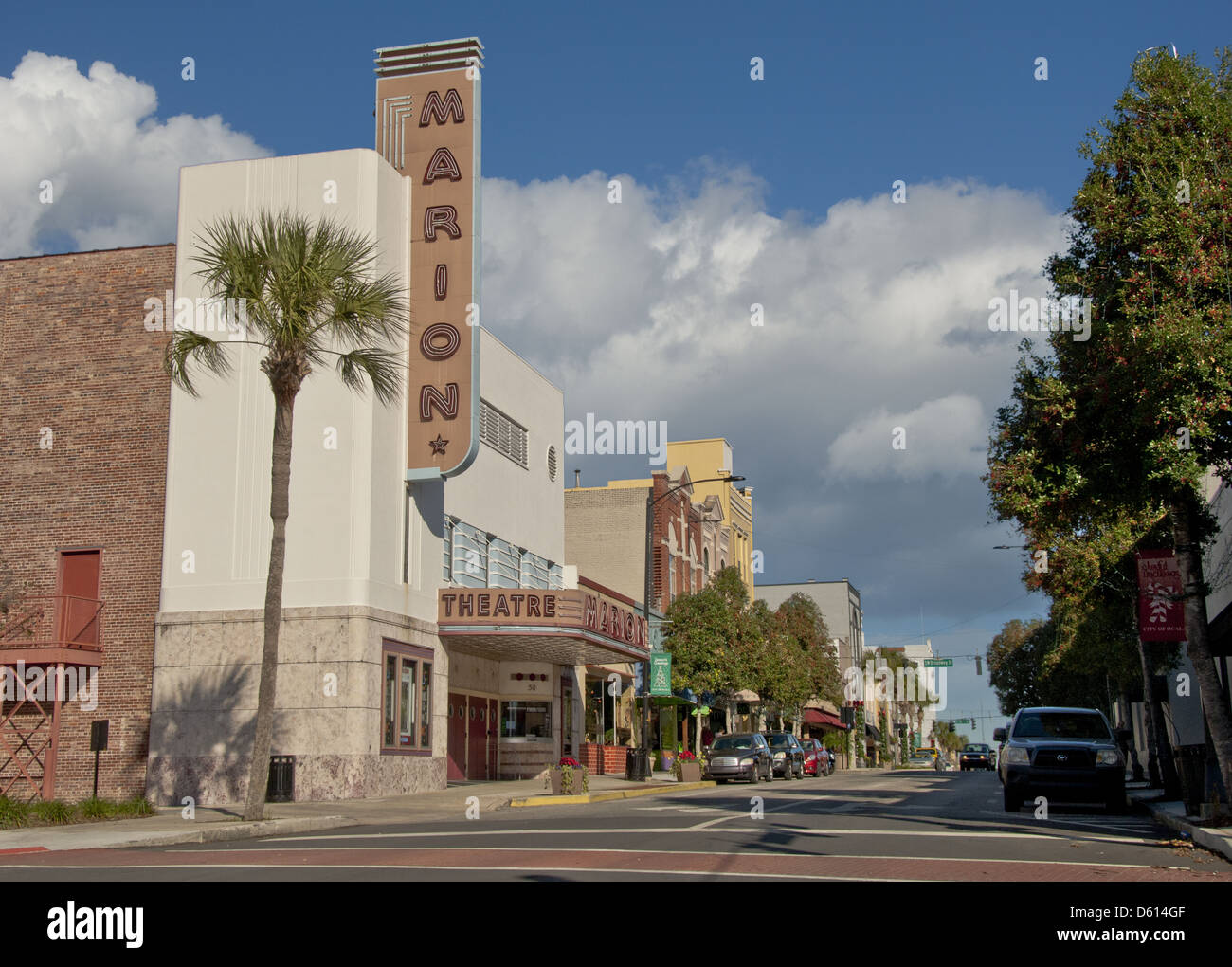 Historic Marion Theatre on Magnolia Street in the 'Horse Capital of the World' - Ocala, Florida Stock Photo