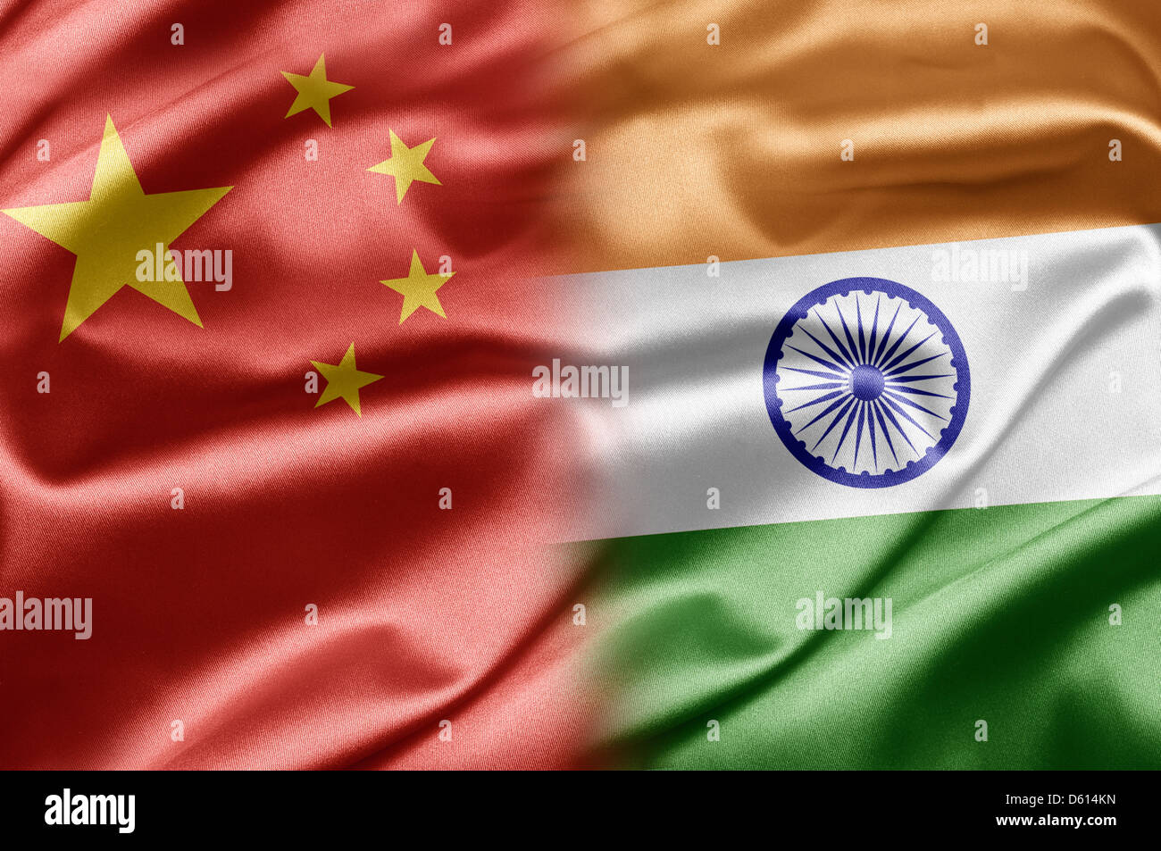 Flags of india and china hires stock photography and images Alamy