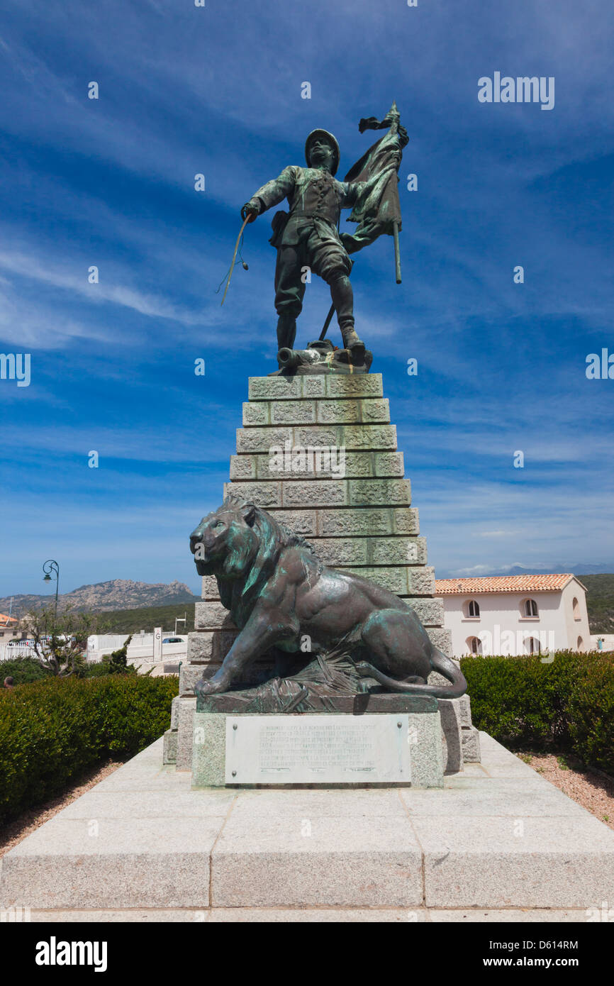 France, Corsica, Bonifacio, Place Bir-Hakeim, French Foreign Legion memorial Stock Photo