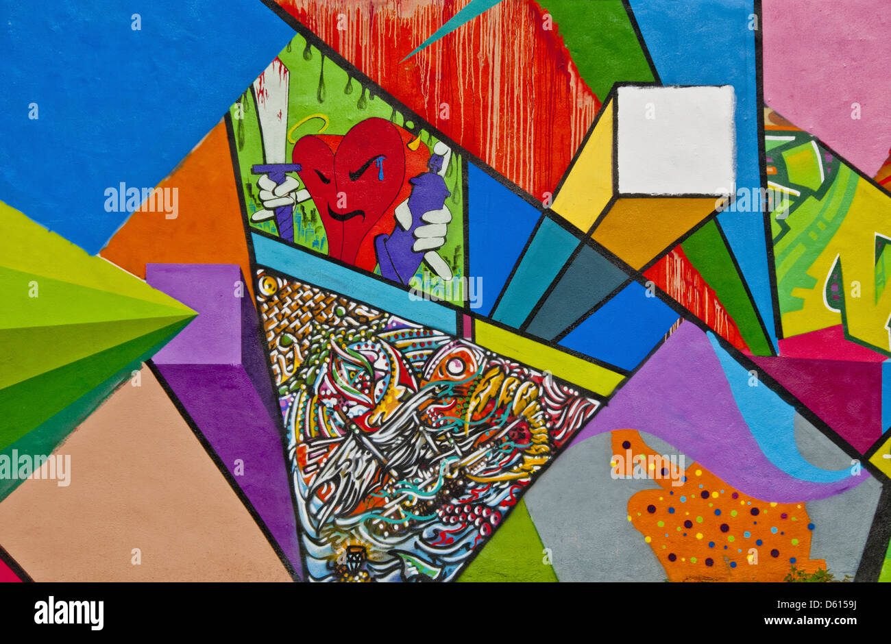 Graffiti wall art in Wynwood Arts District of Miami, Florida, USA Stock