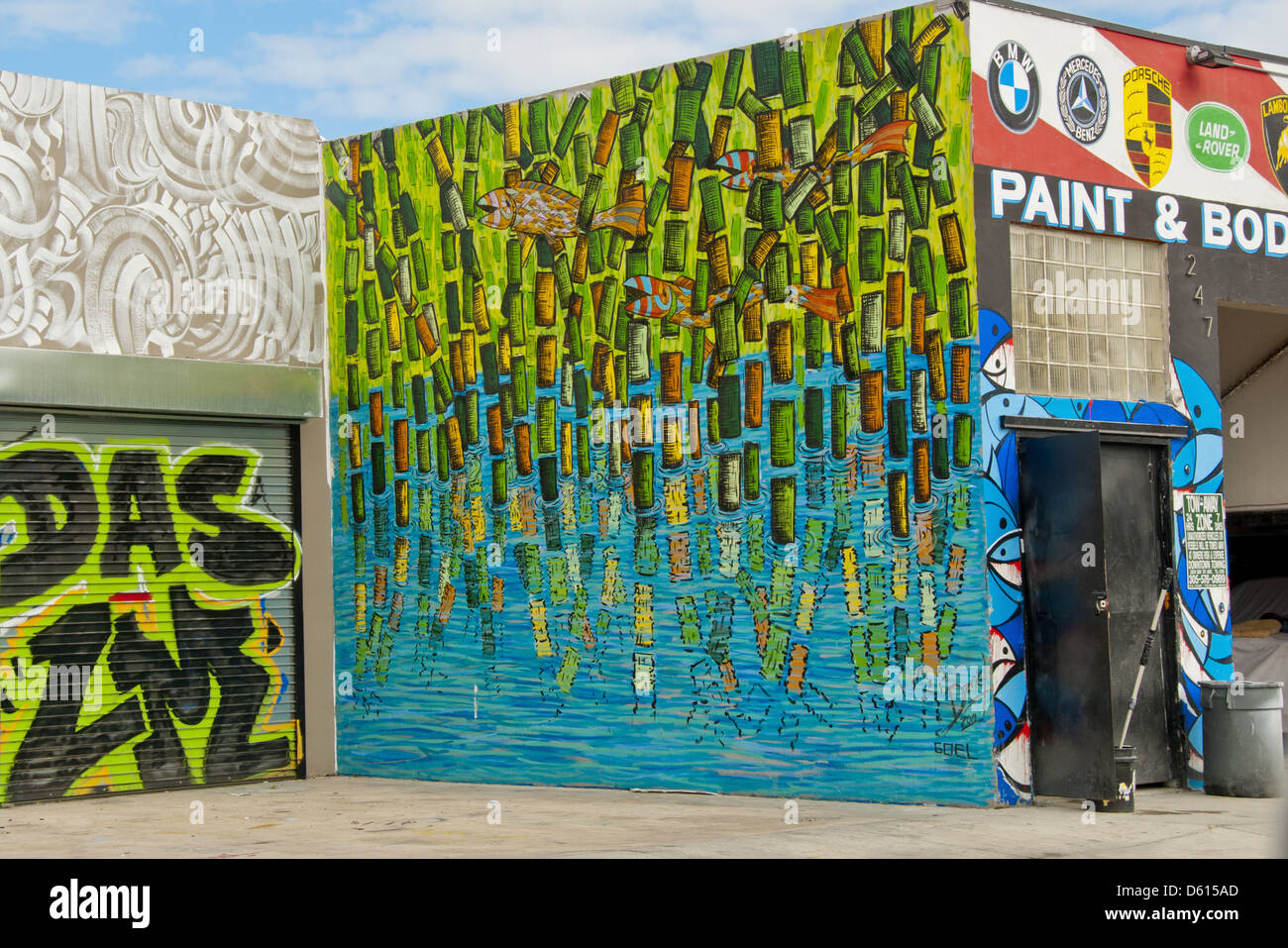Graffiti art by Daniel Goel in Wynwood Arts District in Miami, Florida