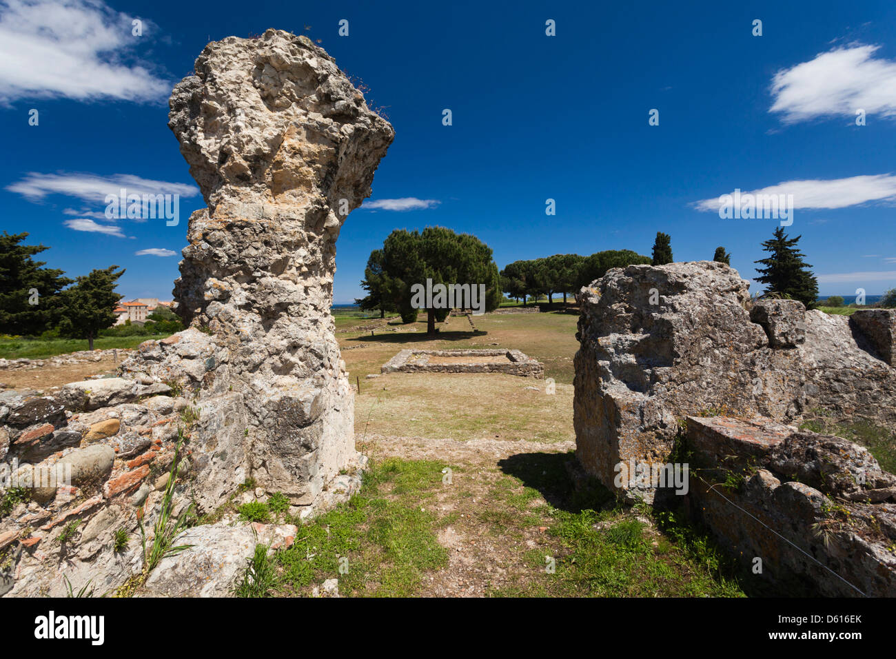 France, Corsica, Costa Serena, Aleria, Ancient Aleria, Greek and Roman ruins Stock Photo