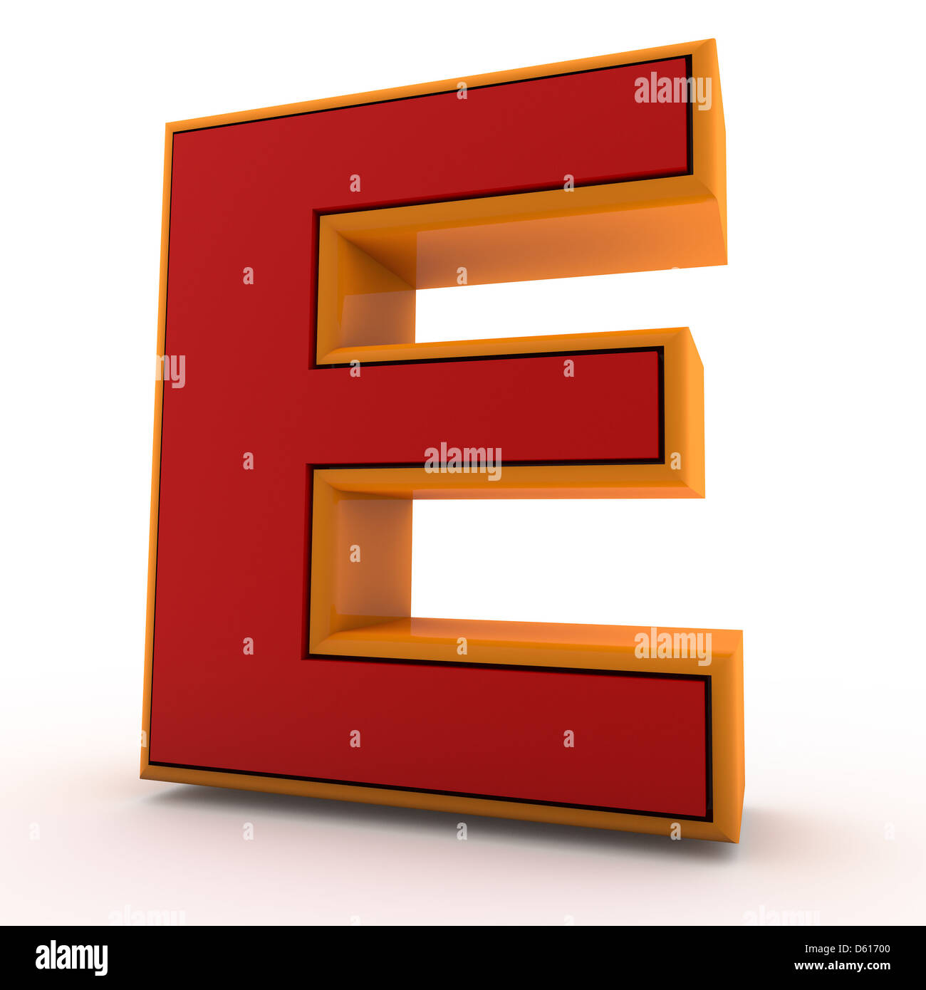 3D alphabet, letter E isolated on white background Stock Photo - Alamy