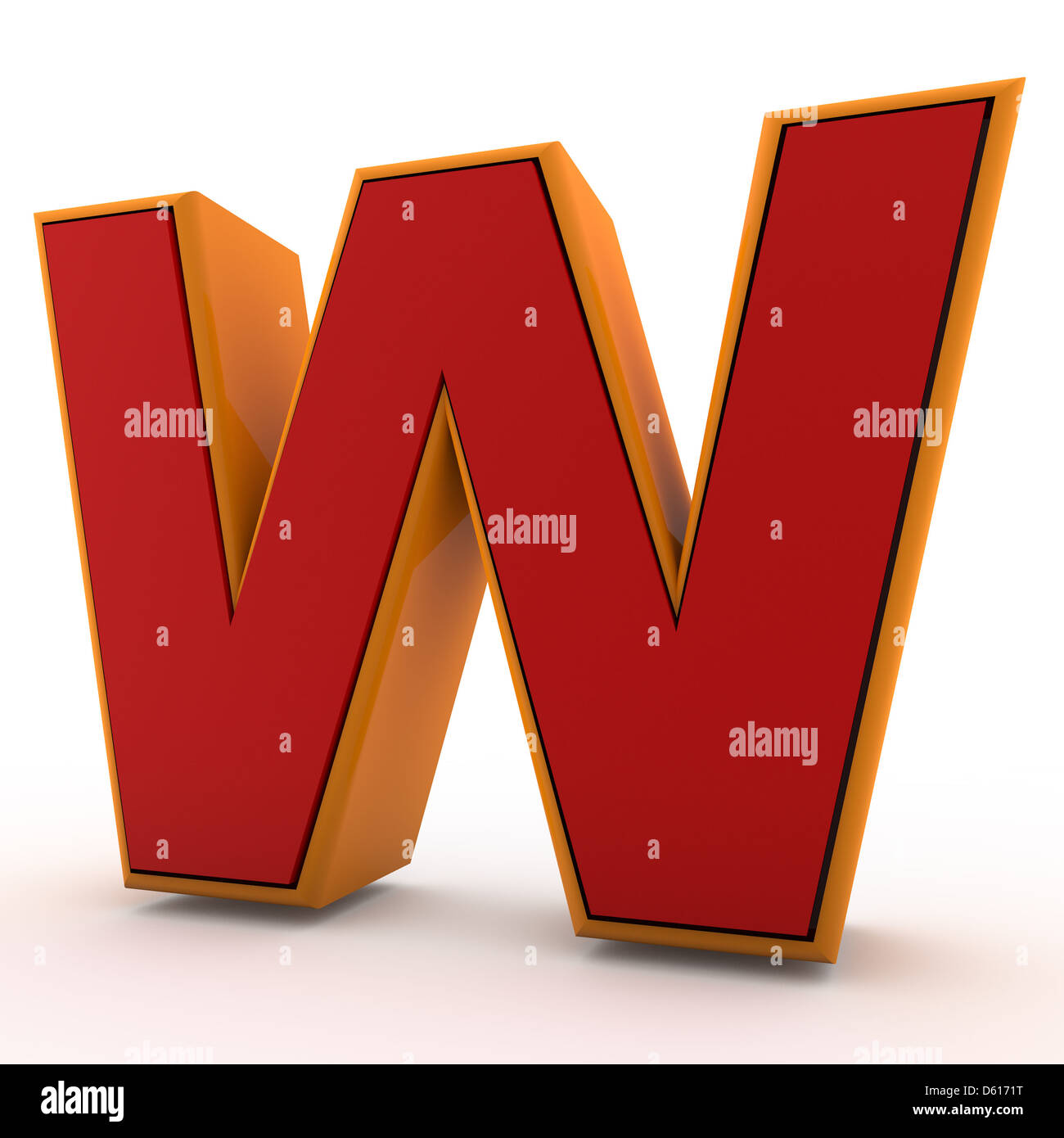 3D alphabet, letter W isolated on white background Stock Photo - Alamy