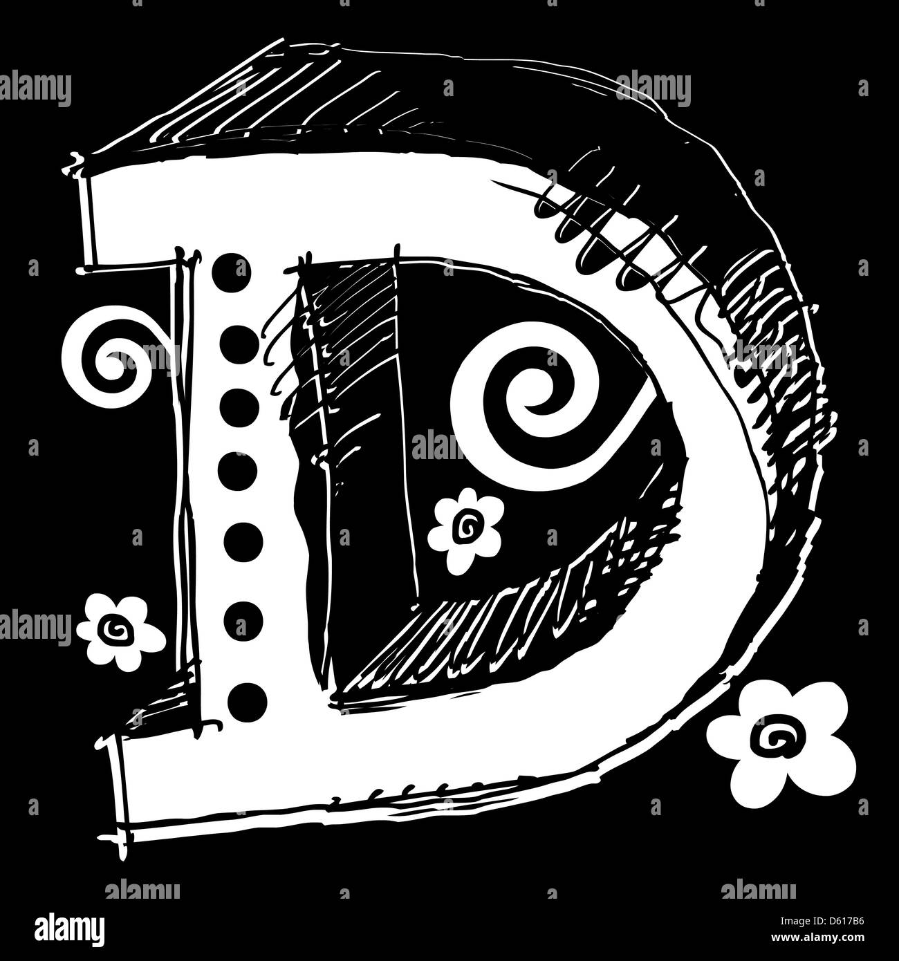 funny contrejour ABC, hand drawn letter D Stock Photo Alamy