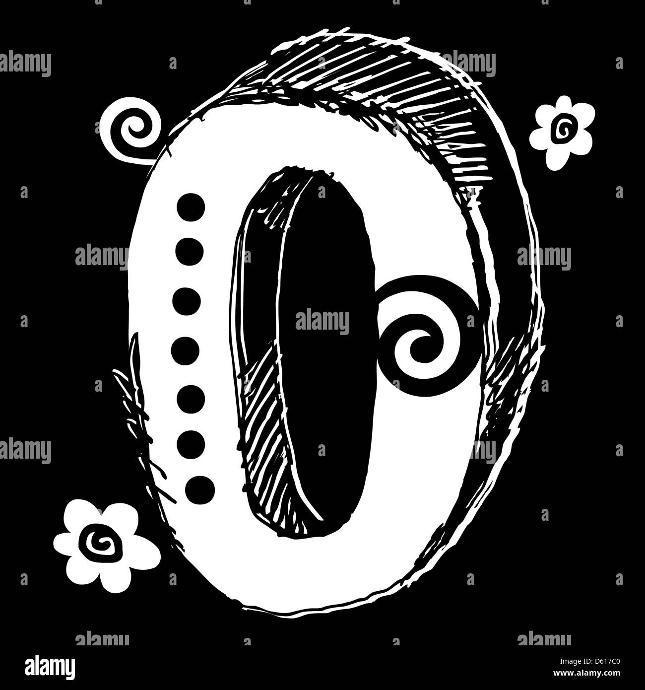 funny contrejour ABC, hand drawn letter O Stock Photo Alamy