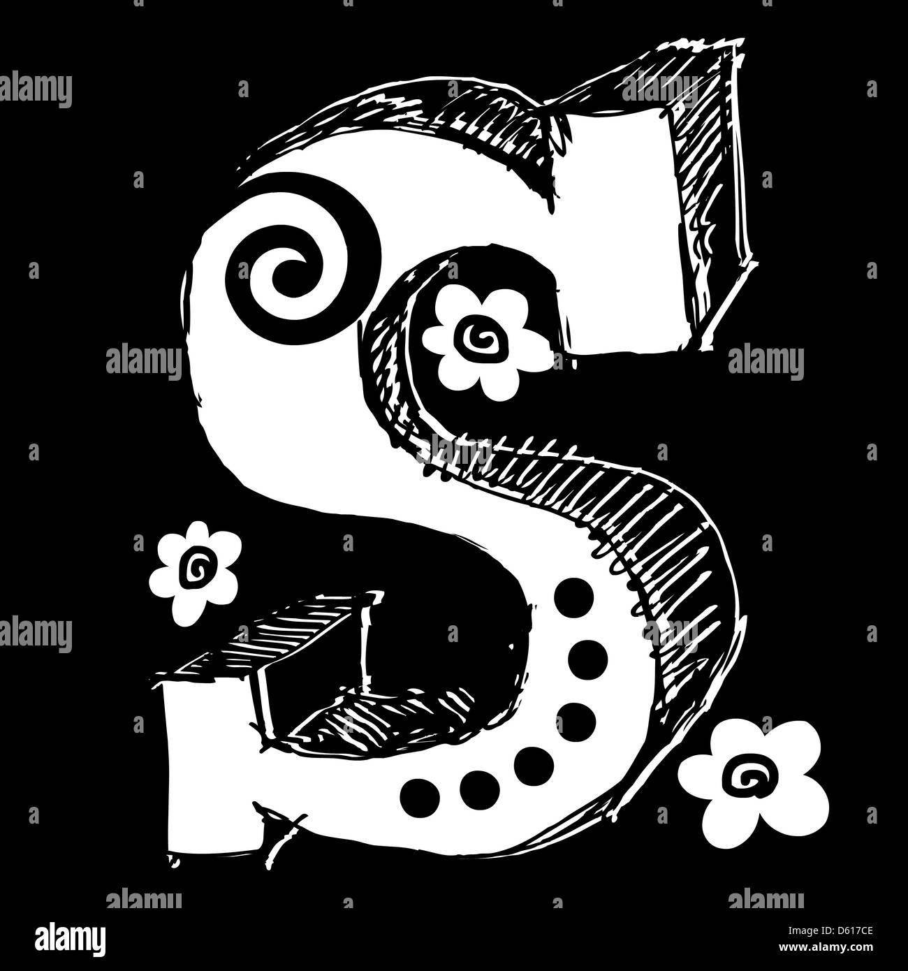 funny contrejour ABC, hand drawn letter S Stock Photo Alamy