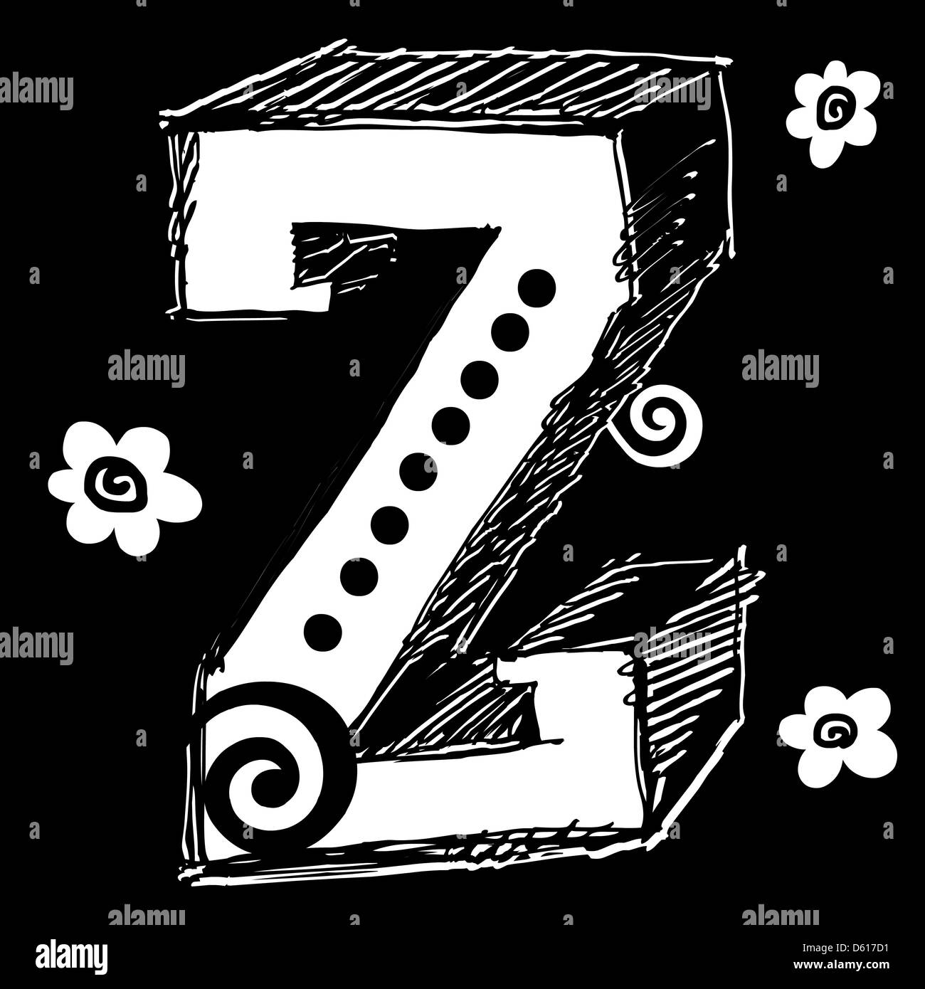 funny contrejour ABC, hand drawn letter Z Stock Photo Alamy