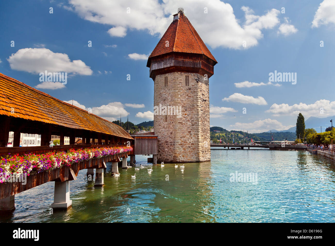 The Chapel Bridge, Lucerne Stock Photo