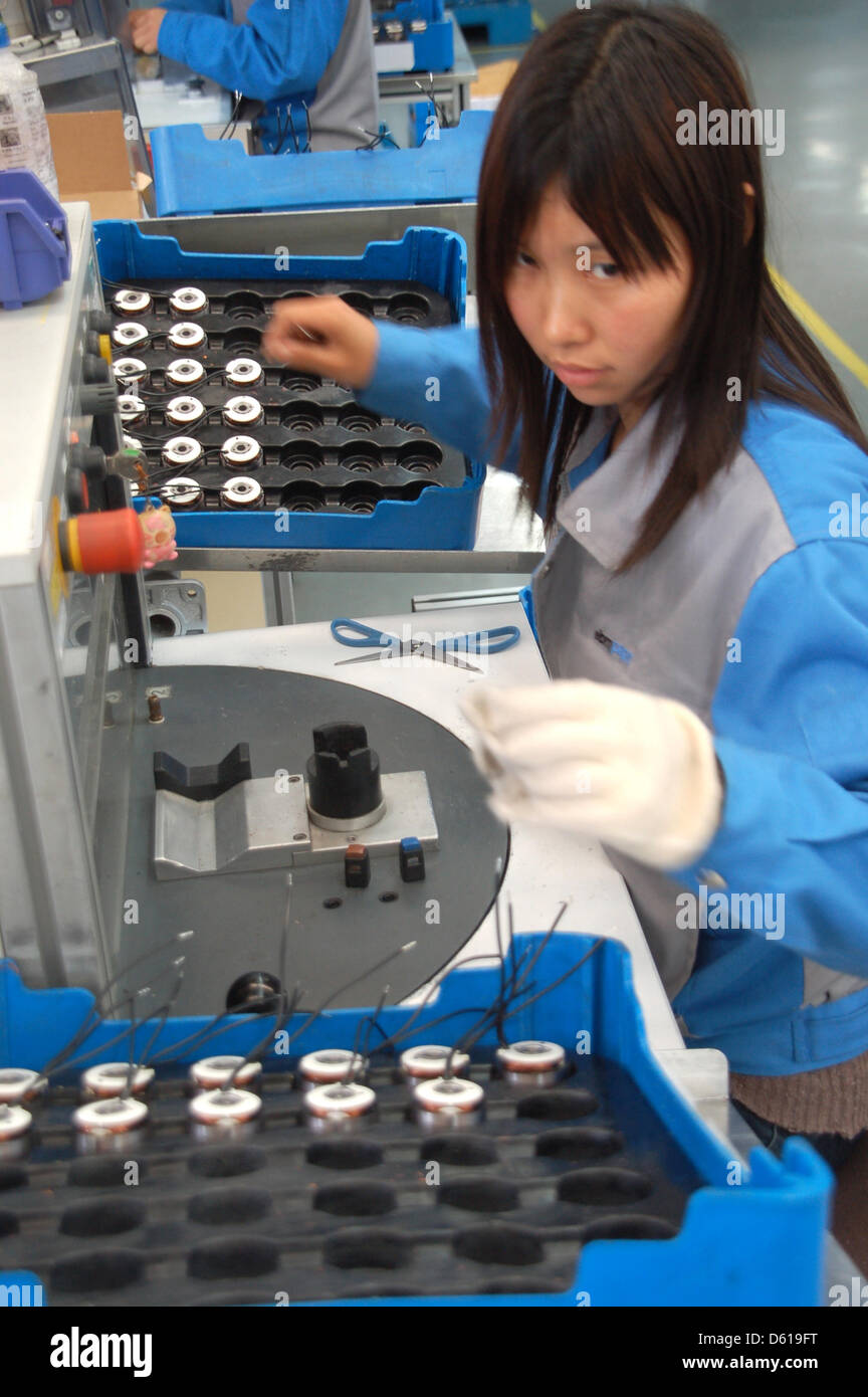 An ebmpapst employee works in a company's plant in Shanghai, China, 20