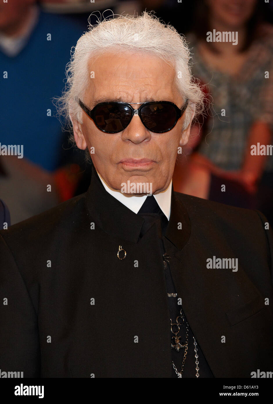 Karl Lagerfeld poses after the talkshow 'Markus Lanz' of German ...