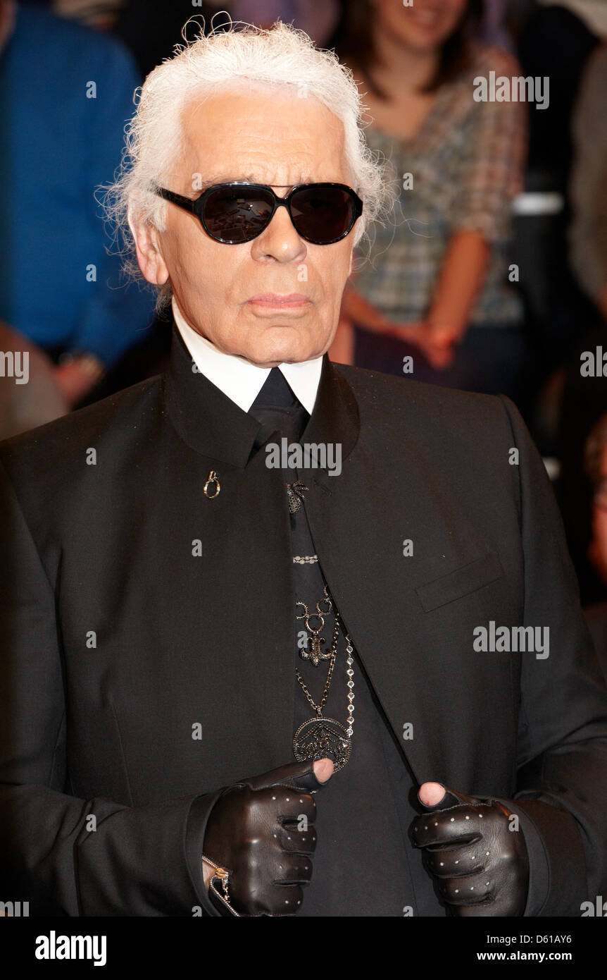 Karl Lagerfeld poses after the talkshow 'Markus Lanz' of German ...