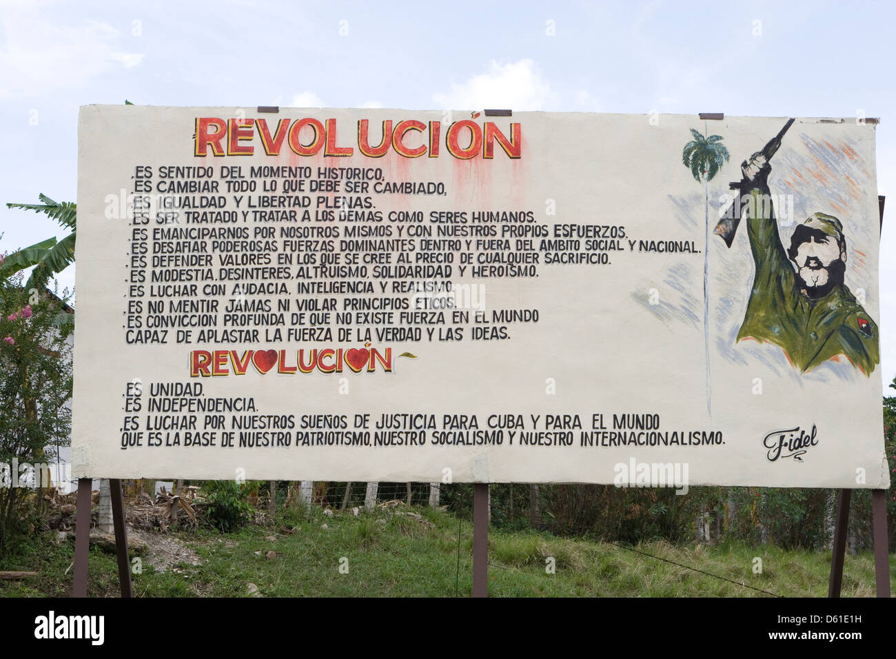 Cuba: propaganda graffiti / signage Stock Photo