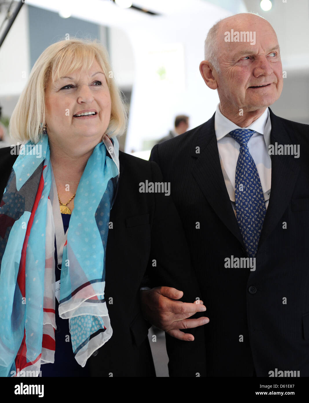 Chairman of Volkswagen Supervisory Board Ferdinand Piech (R) and his wife Ursula prior to the general meeting of car manufacturer  Volkswagen in Hamburg, Germany, 19 April 2012. Ursula Piech will be elected to the supervisory board during the meeting. Photo: CHRISTIAN CHARISIUS Stock Photo