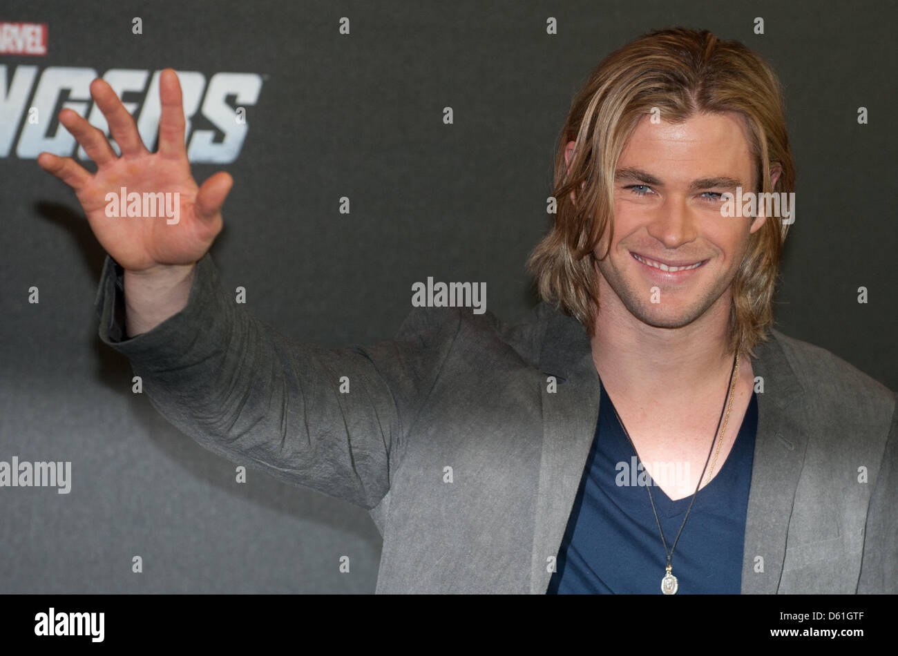 Australian Actor Chris Hemsworth Poses For The Camera During The ...