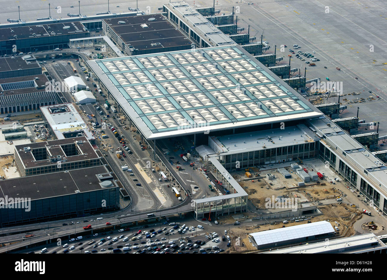 BerlinSchoenefeld Airport as seen from an airplane in Schoenefeld
