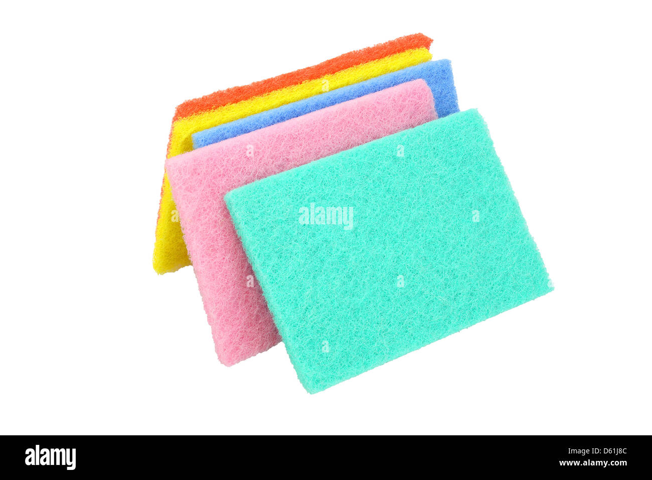 Colorful Kitchen Scouring Pads on White Background Stock Photo Alamy