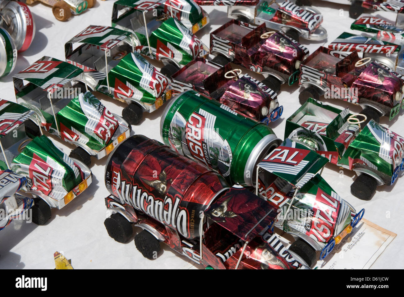 Cuba traditional homemade souvenirs / beer cans made into trucks