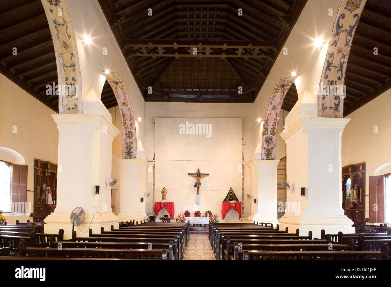 CAMAGUEY:  Iglesia Nuestra Senora de la Soledad / wooden ceiling Stock Photo