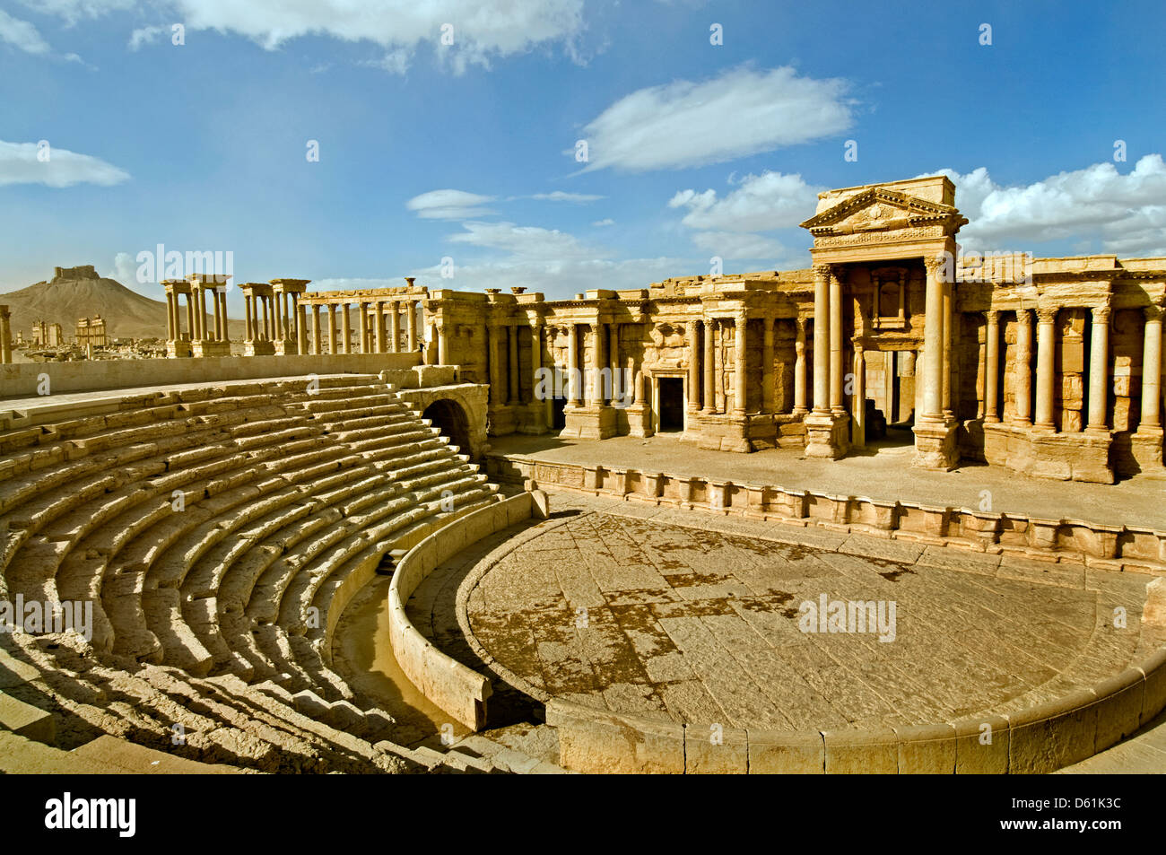 Roman amphitheatre theatre arena cirque in Palmyra  Syria second century, 2nd Century Stock Photo