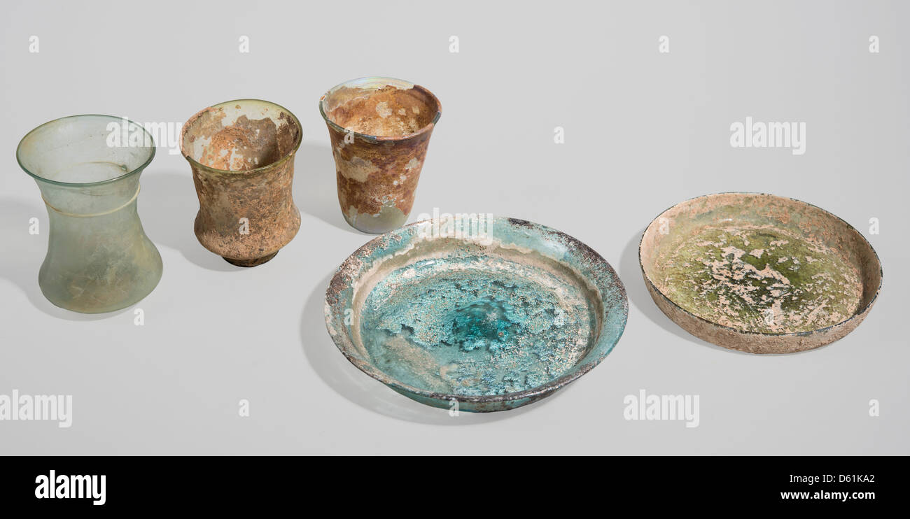 Roman Glass 2-4 century BCE Stock Photo