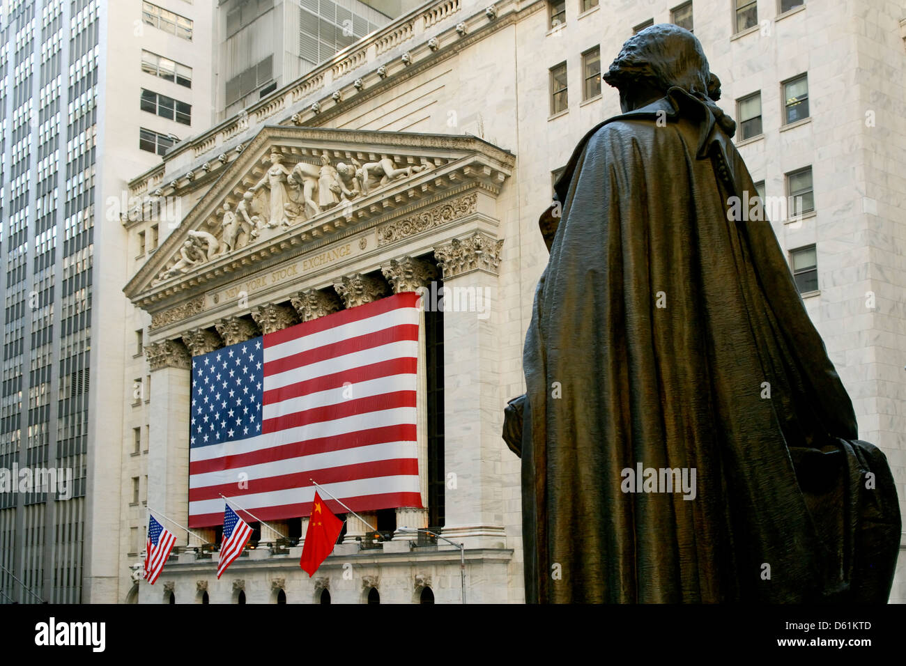 Wall Street, Financial District, Manhattan, New York City, New York, United States of America Stock Photo