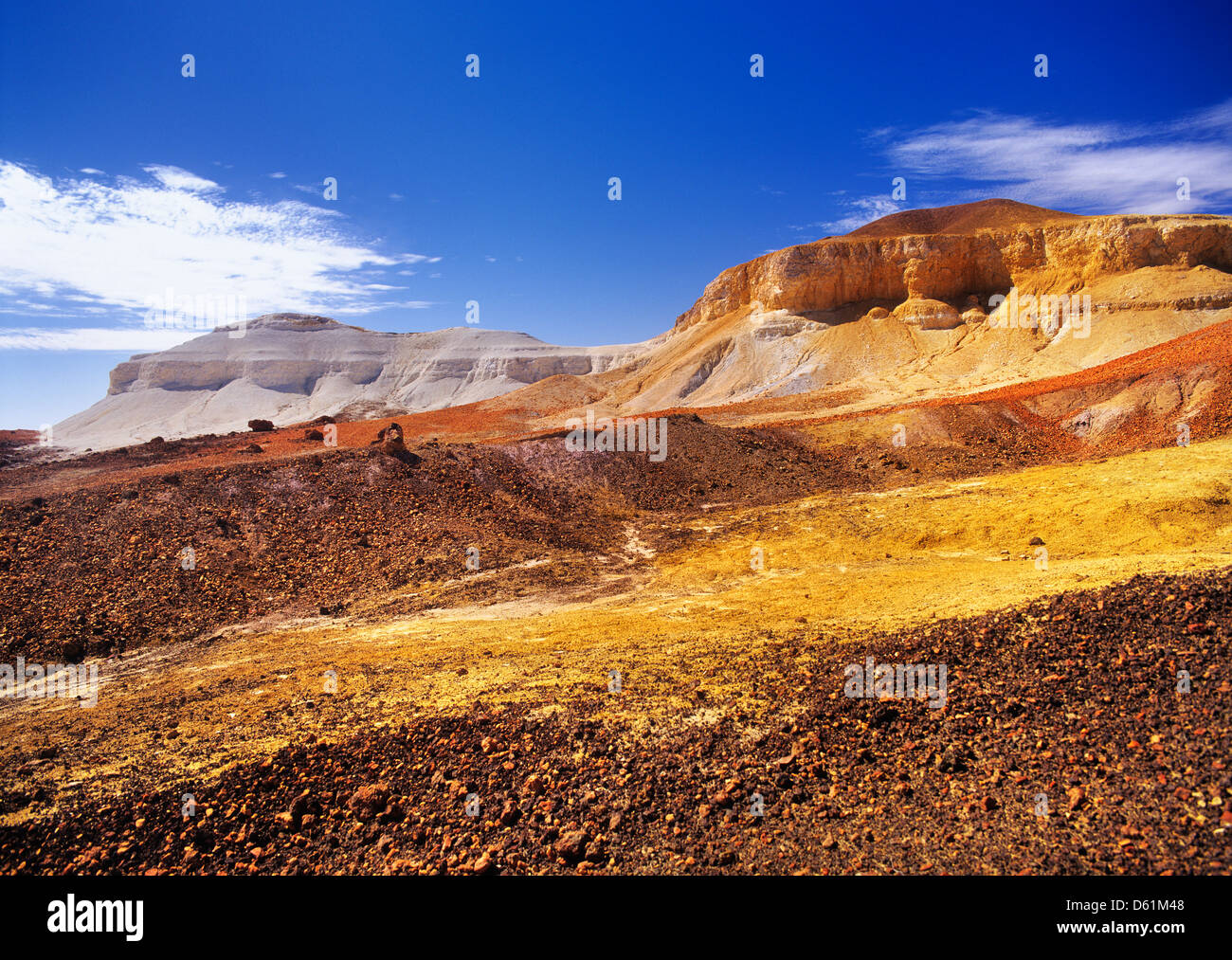 Australia, South Australia, 'The Breakaways', range of colourful sandstone outcrops north of Coober Pedy Stock Photo