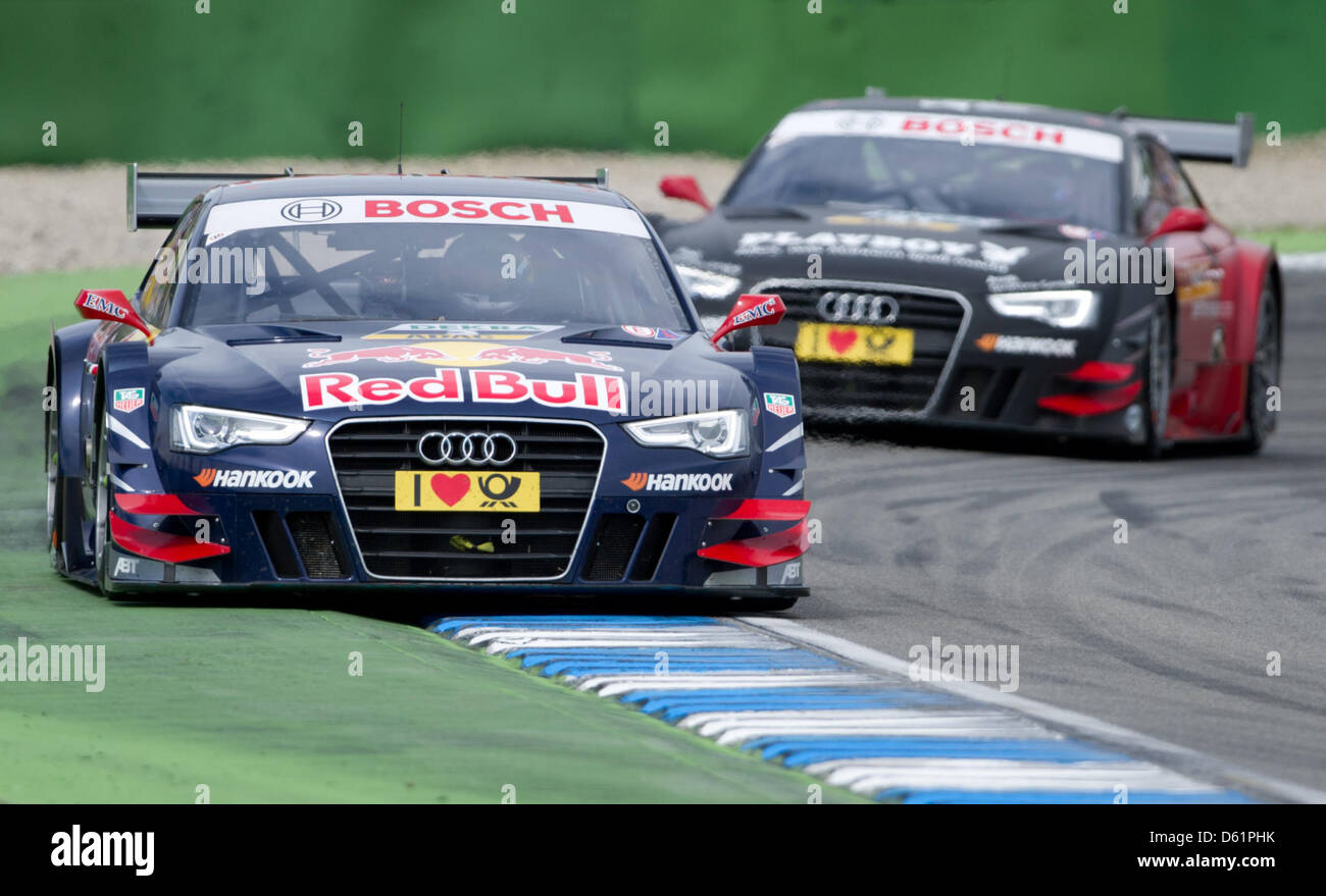 Swedish Audi race driver Mattias Ekstrom drives during the first race ...