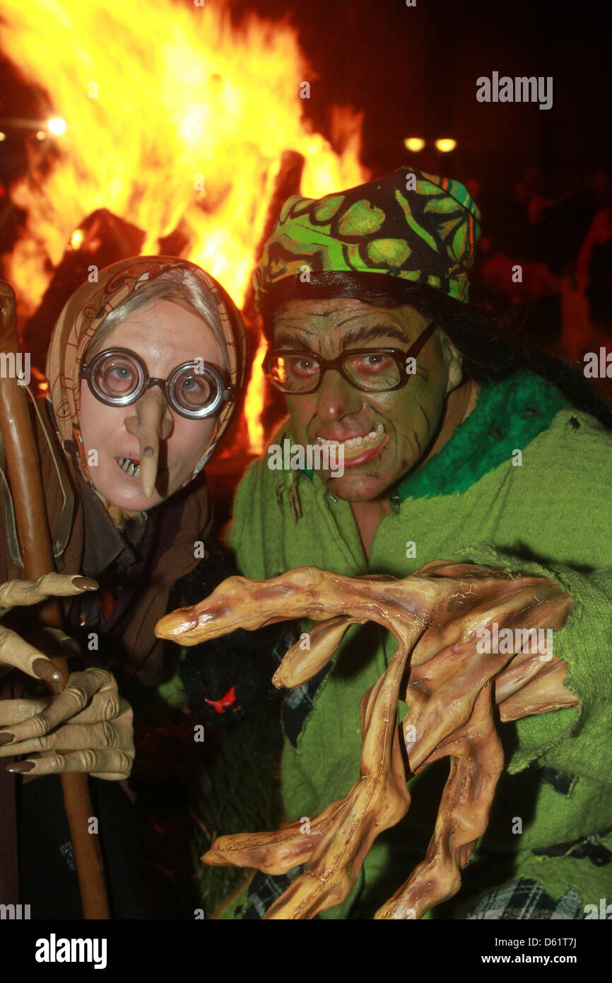Visitor in witch costumes celebrate the 'Walpurgisnacht' witches night