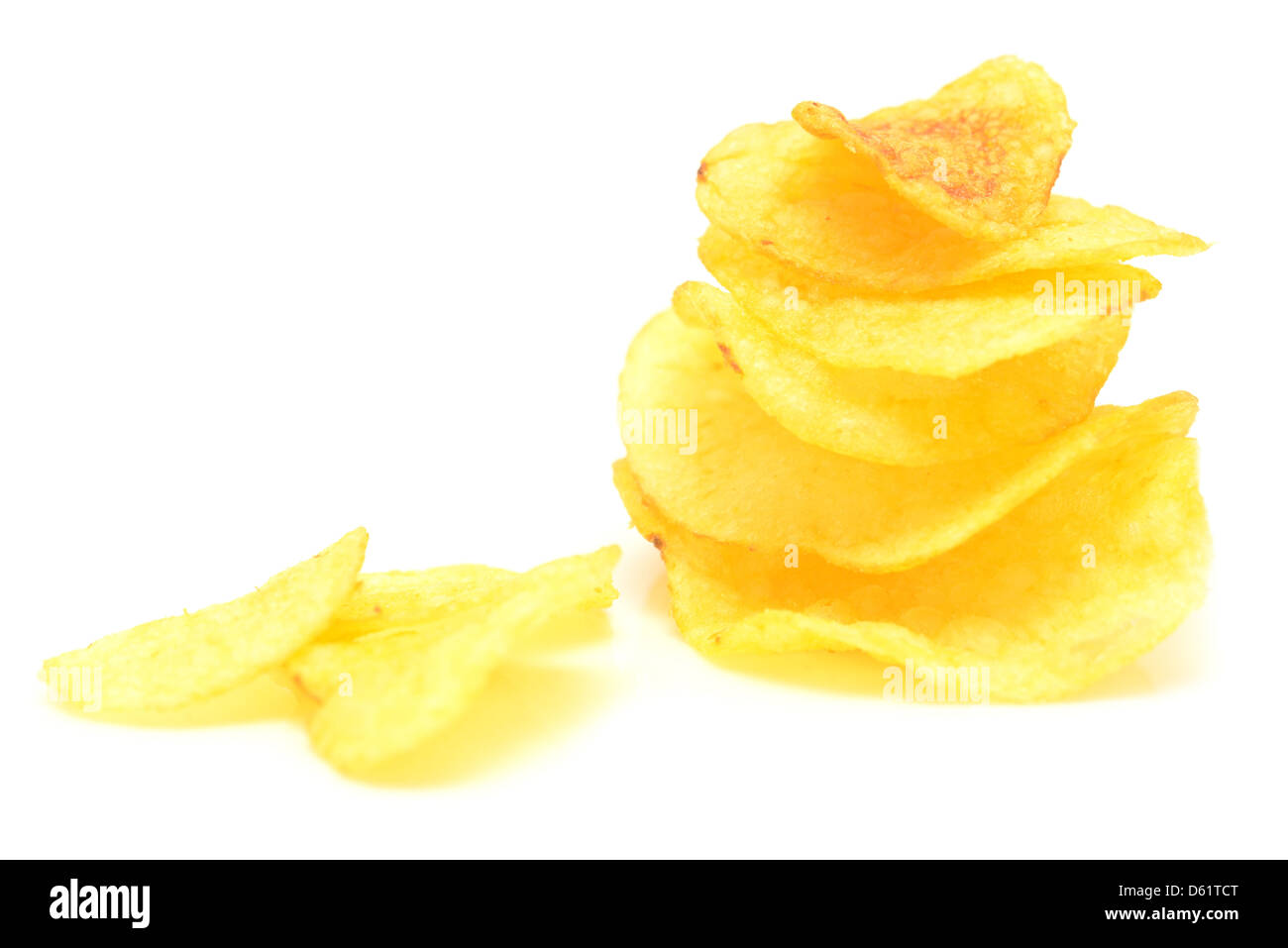 potato chips isolated on white Stock Photo