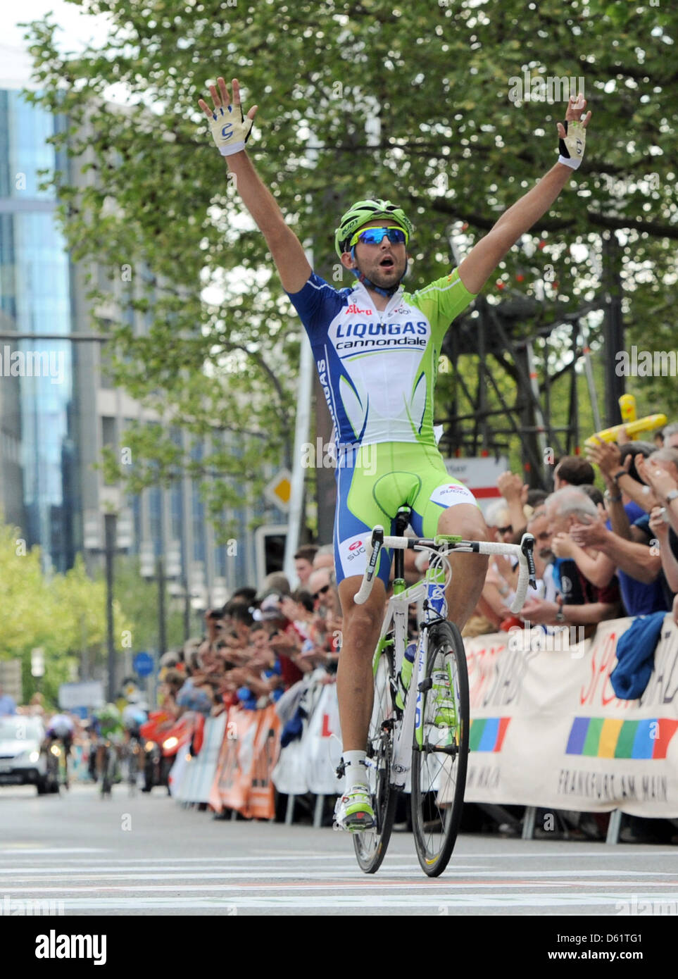 Italy's Moreno Moser from team LiquigasCannondale wins during the