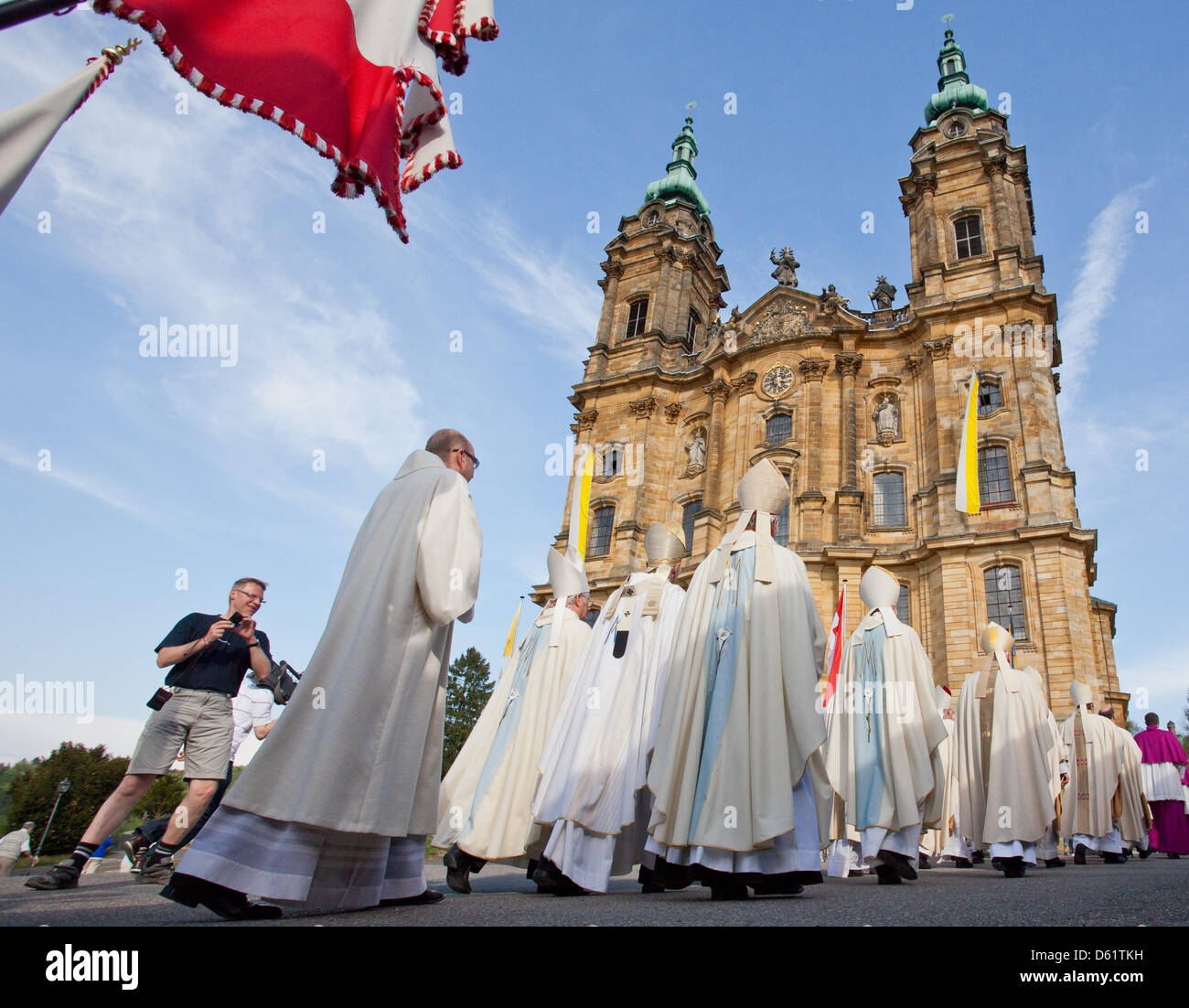 The Bavarian walk in a procession to the Basilica of the