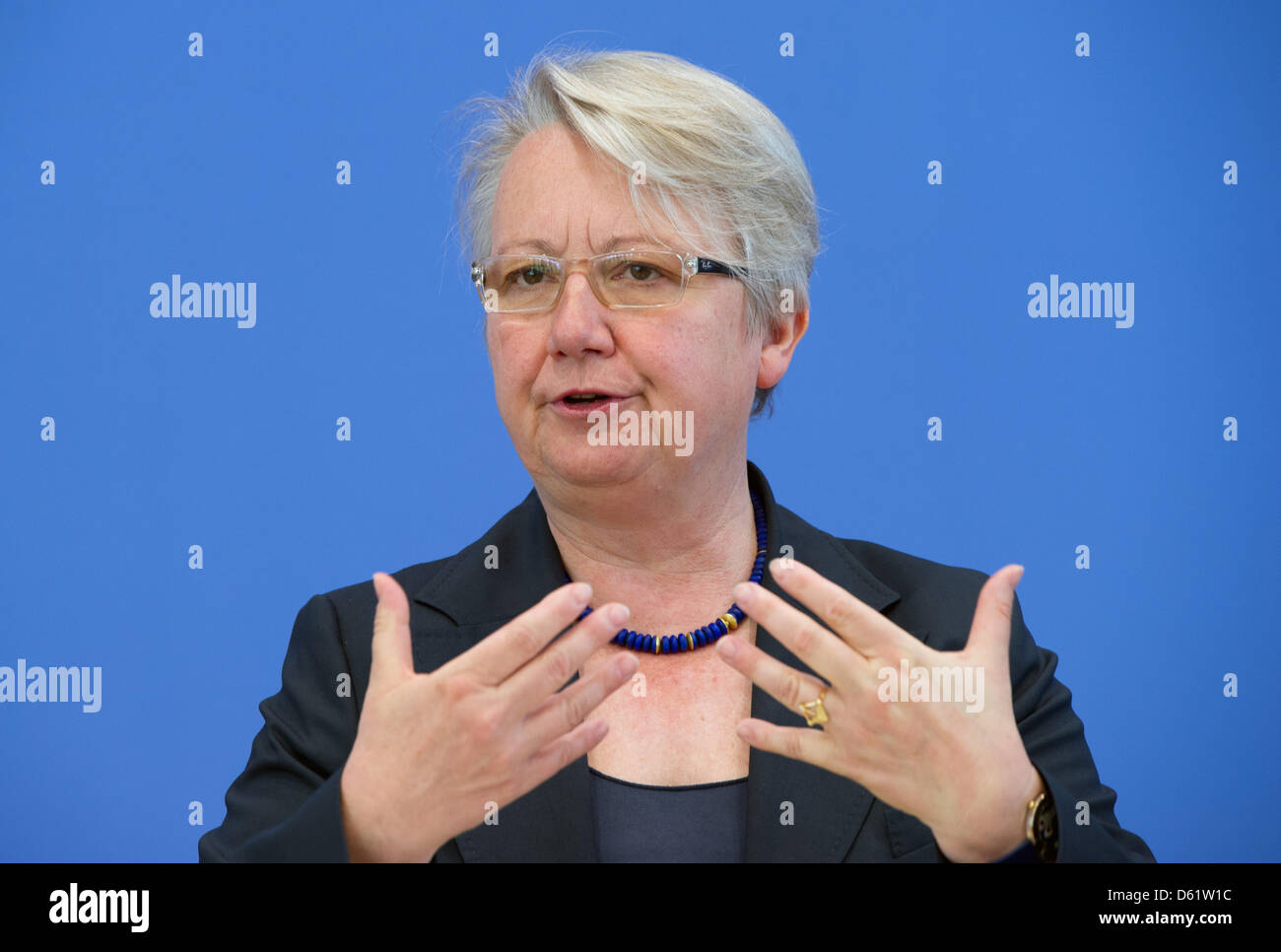 German Federal Minister of Research Annette Schavan talks during a ...