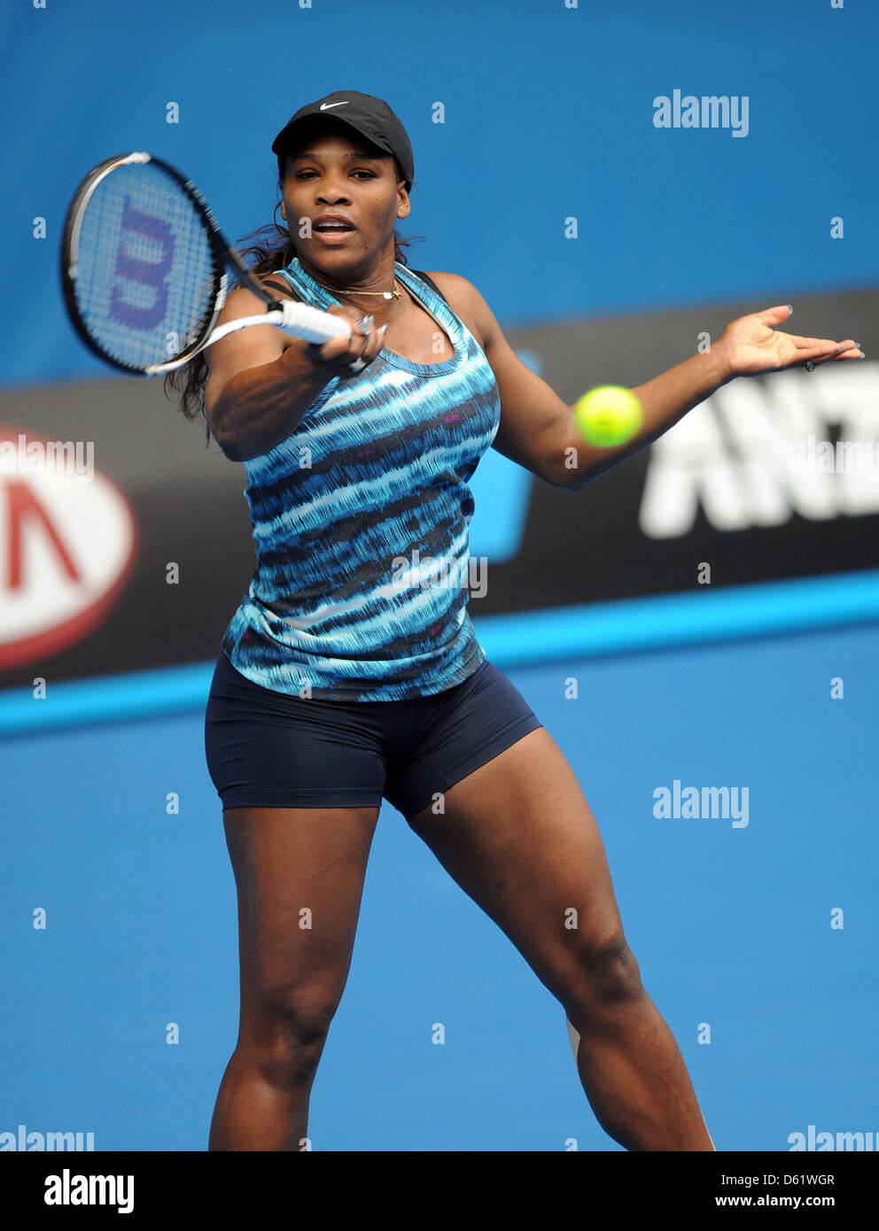 Serena Williams Australian Open Practice Session Melbourne, Australia - 15.01.12 Stock Photo